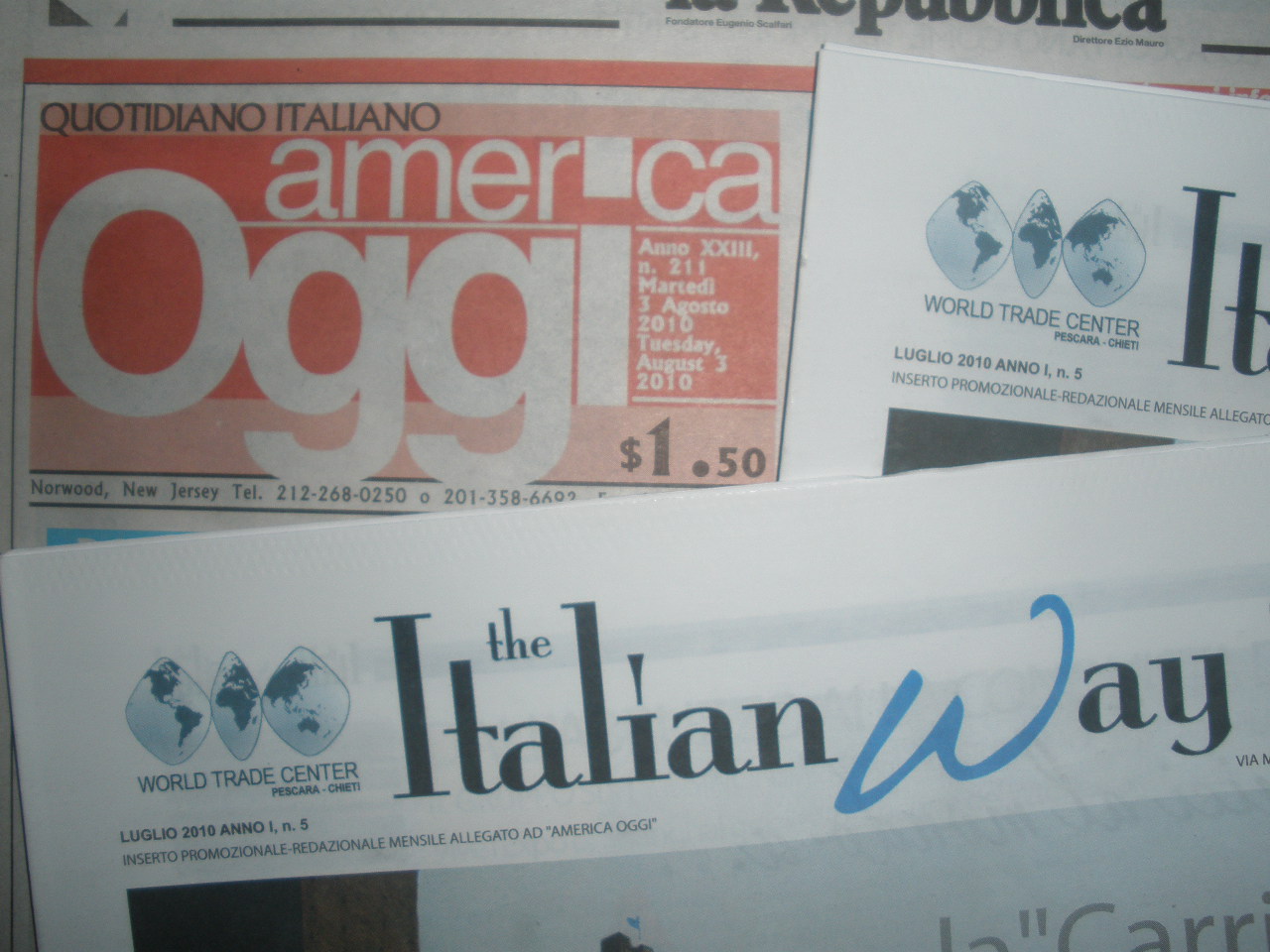 Dall'America 500 copie del mensile The Italian Way